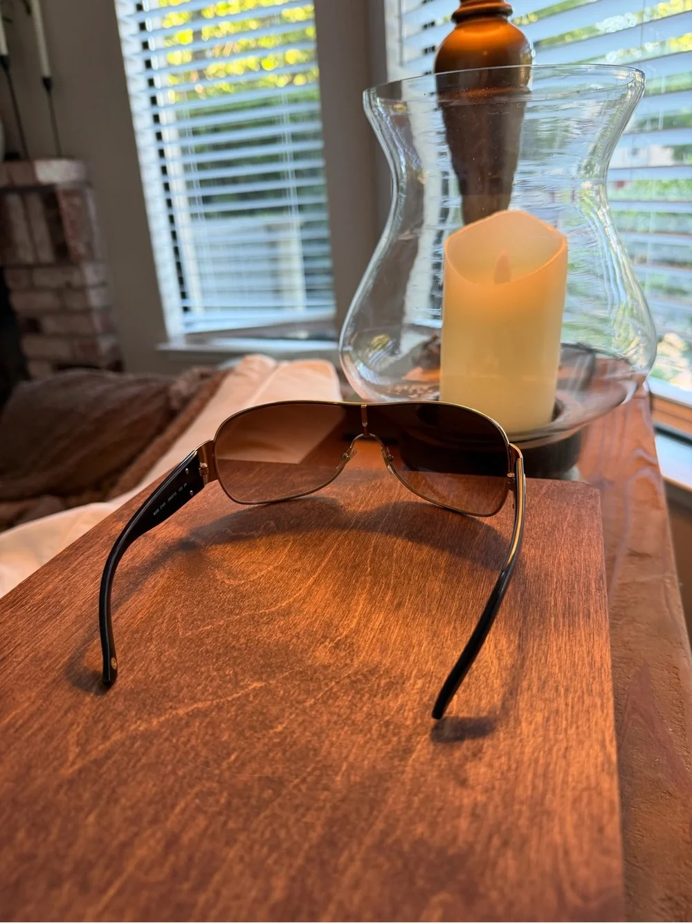 Versace VE2101 1002/13 Shield Sunglasses Gold Brown Medusa Made in Italy NWOT